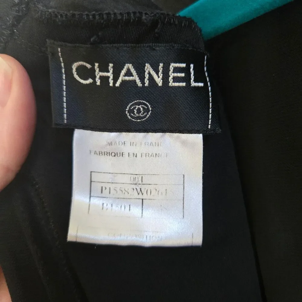 Chanel Black Sleeveless Dress Gown Size 48